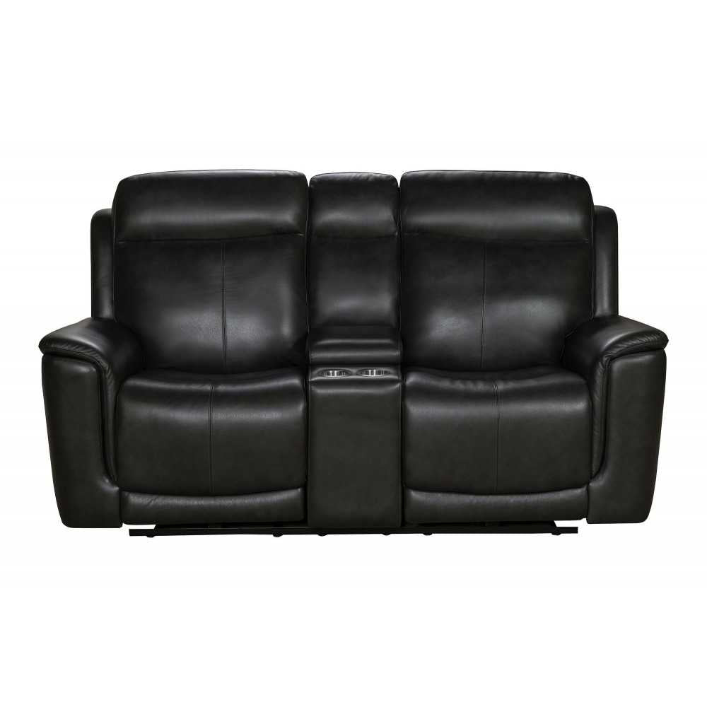 24PHL-3704 Burbank Power Reclining Console Loveseat, Matteo Smokey Gray
