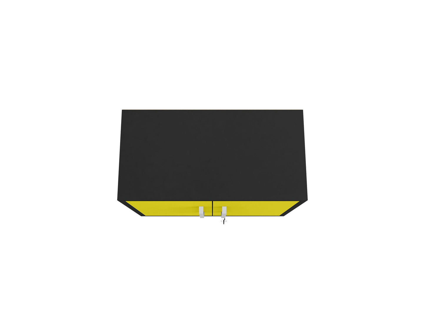 Eiffel Floating Garage Storage Cabinet with Lock and Key in Yellow Gloss