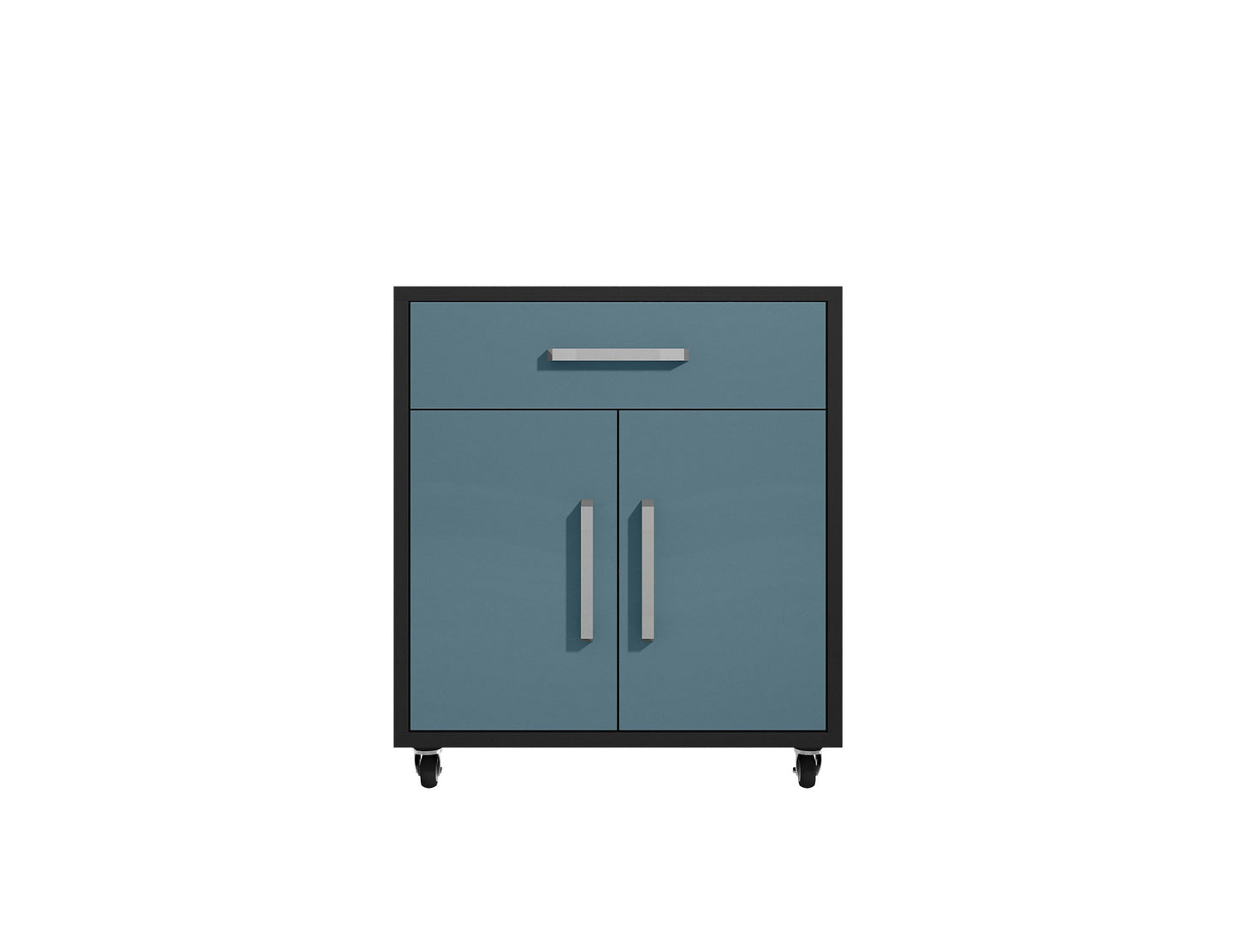 Eiffel 28.35" Mobile Garage Storage Cabinet with 1 Drawer in Blue Gloss