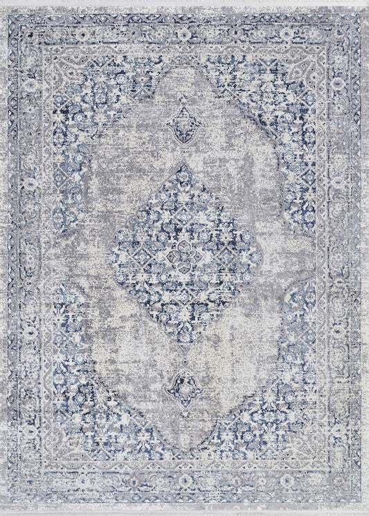 Couristan Marblehead Center Medallion Blue-Grey Rug 3'11" x 5'11"