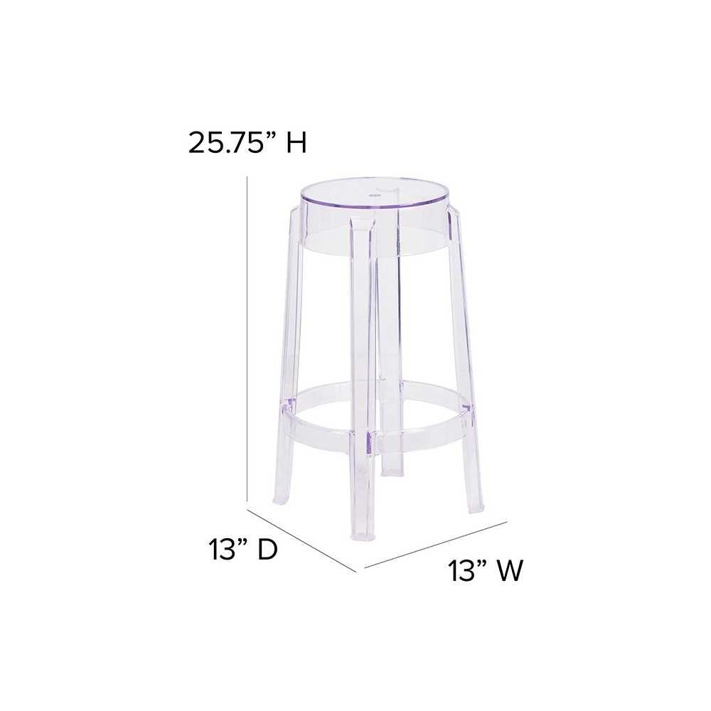 25.75'' High Transparent Counter Height Stool