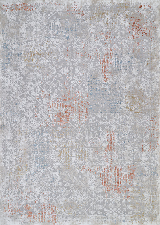 Couristan Brocatelle Wisteria Flower Pot-Cream Runner Rug 2'7"x7'10"