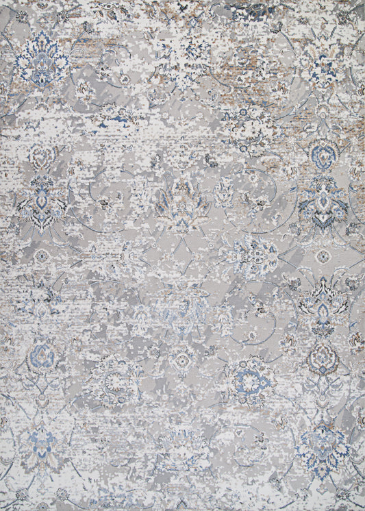 Couristan Brocatelle Oglive Silver-Cream Rug 7'10"x10'9"