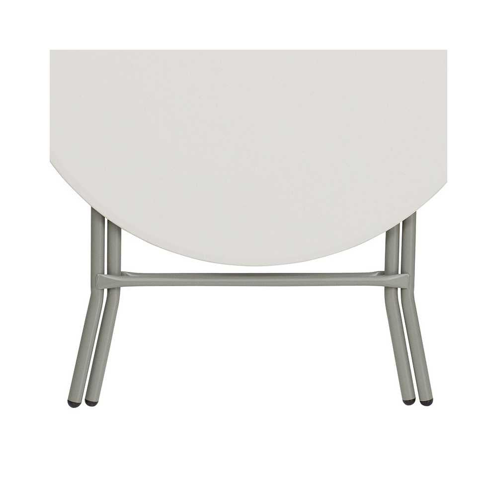 2.63-Foot Round Granite White Plastic Folding Table