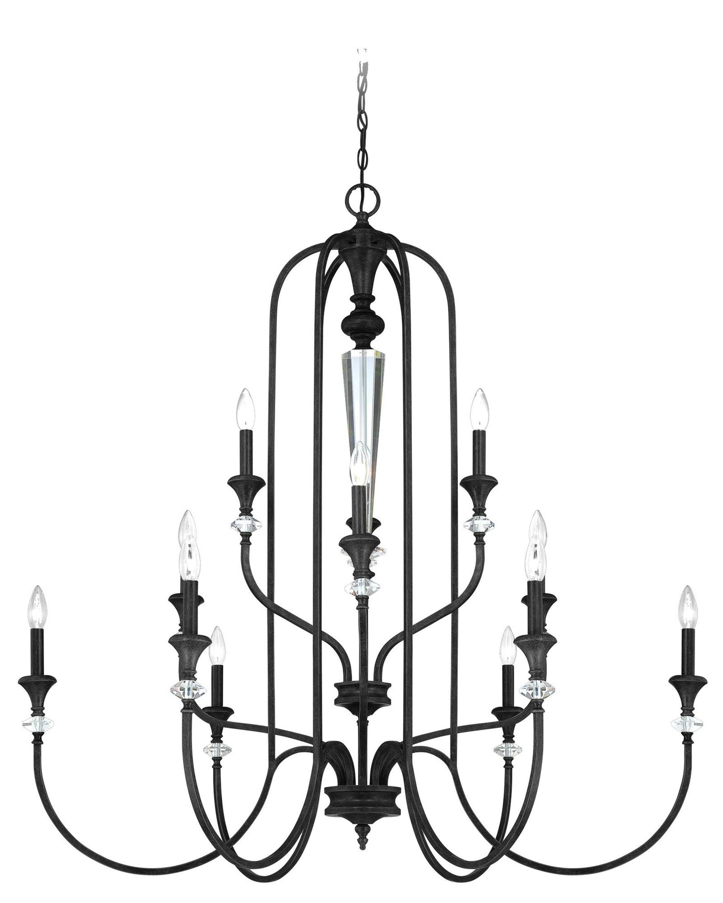 Boulevard 12 Light Chandelier in Mocha Bronze/Silver Accents