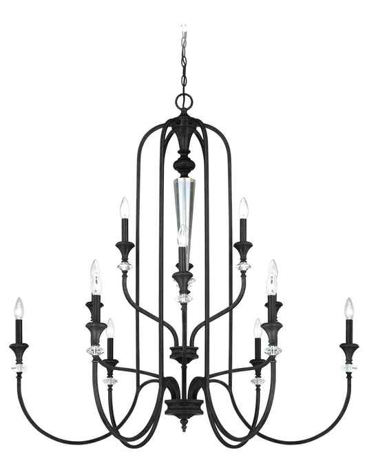 Boulevard 12 Light Chandelier in Mocha Bronze/Silver Accents