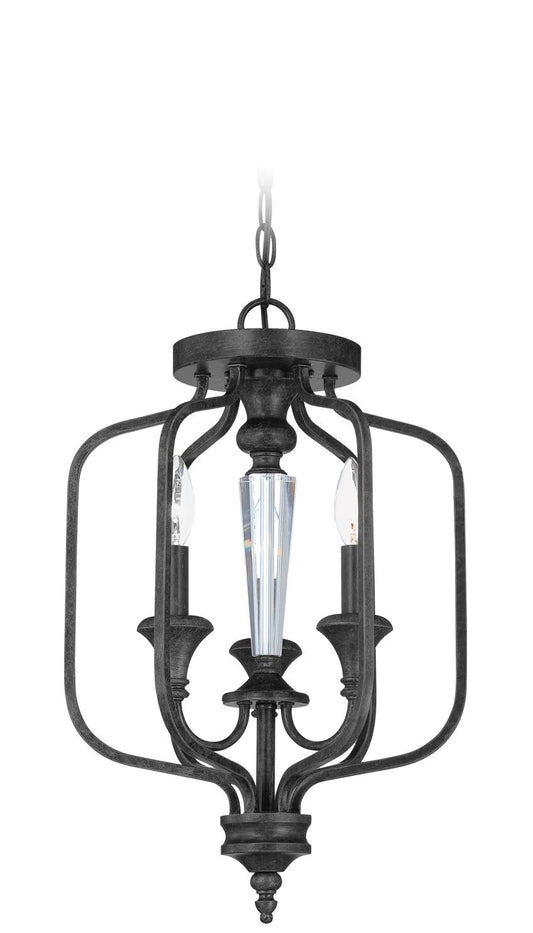 Boulevard 3 Light Convertible Semi Flush/Pendant in Mocha Bronze/Silver Accents