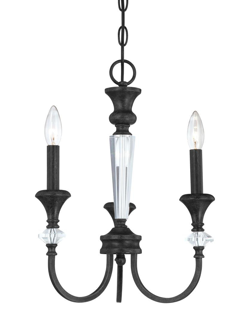 Boulevard 3 Light Chandelier in Mocha Bronze/Silver Accents