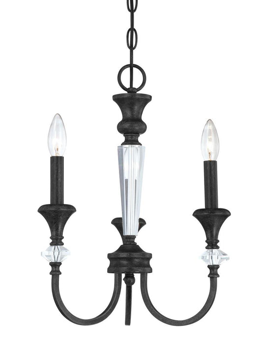 Boulevard 3 Light Chandelier in Mocha Bronze/Silver Accents