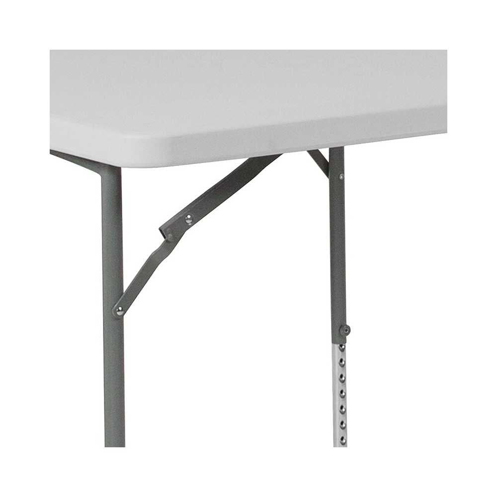 2.79-Foot Square Height Adjustable Granite White Plastic Folding Table