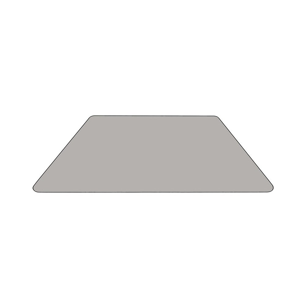 29''W x 57''L Trapezoid Gray Thermal Laminate Activity Table - Standard Height Adjustable Legs