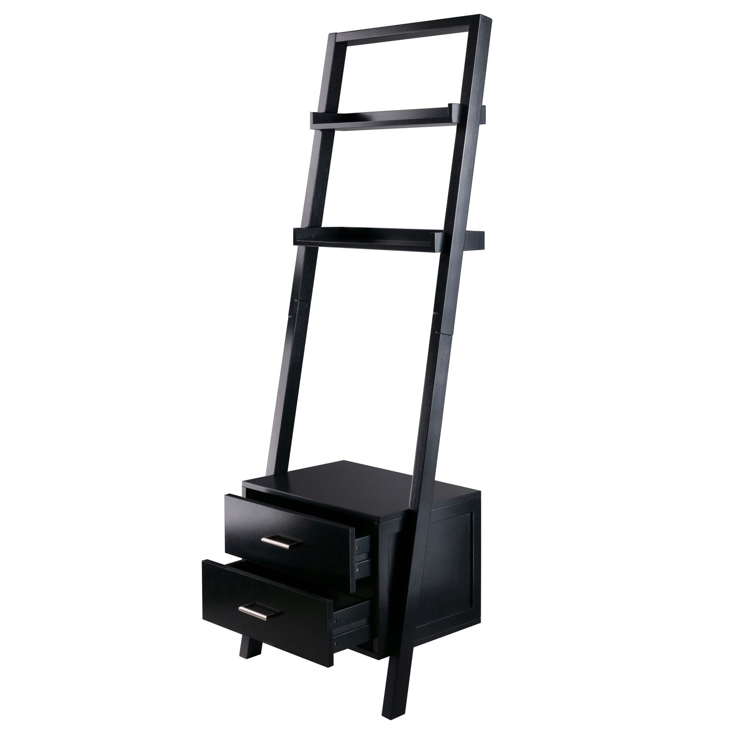 Bellamy 2-Drawer Leaning Shelf, Black