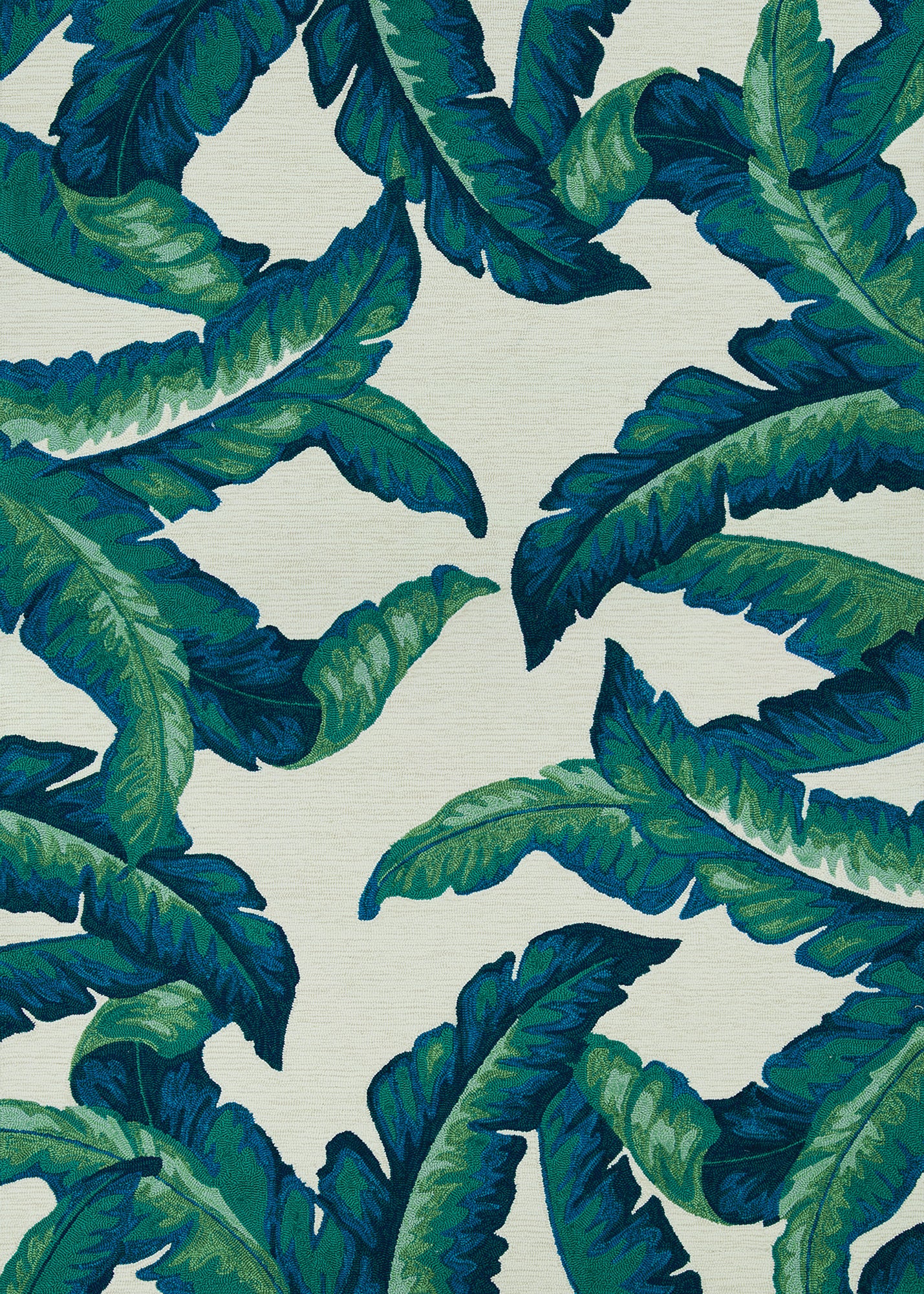 Couristan Covington Palm Leaves Green Runner Rug 2'6" x 8'6"