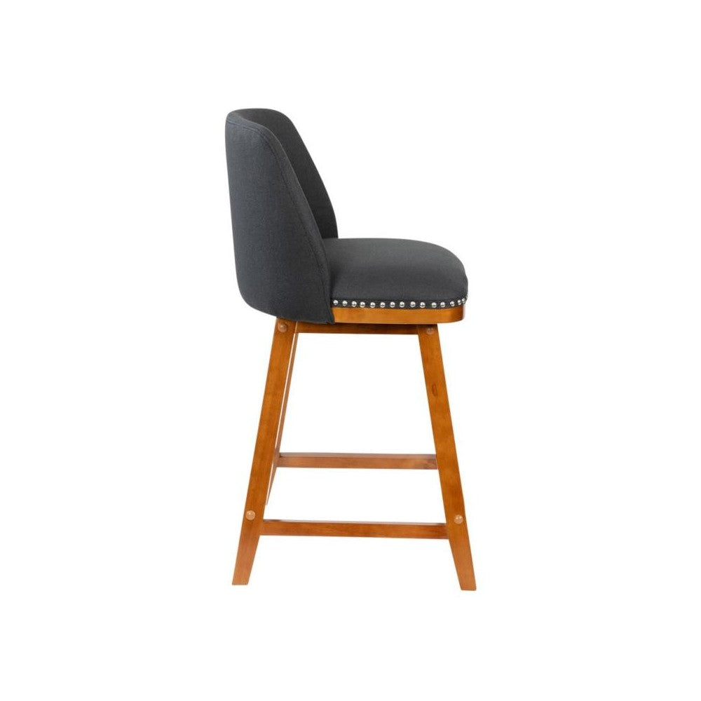 2PK 24" Charcoal Linen Stools