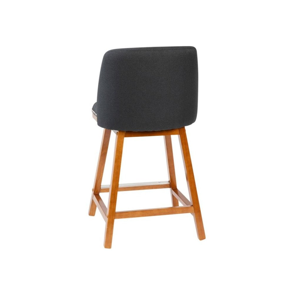 2PK 24" Charcoal Linen Stools