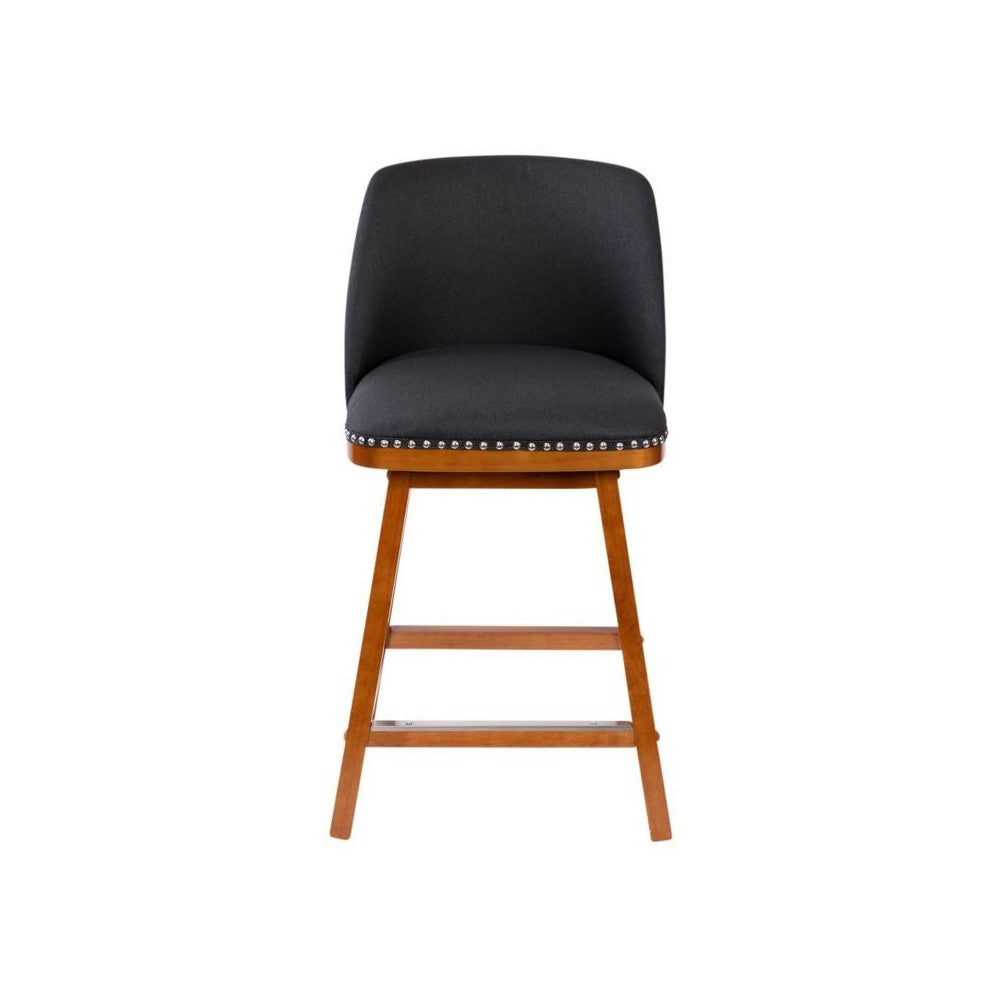 2PK 24" Charcoal Linen Stools