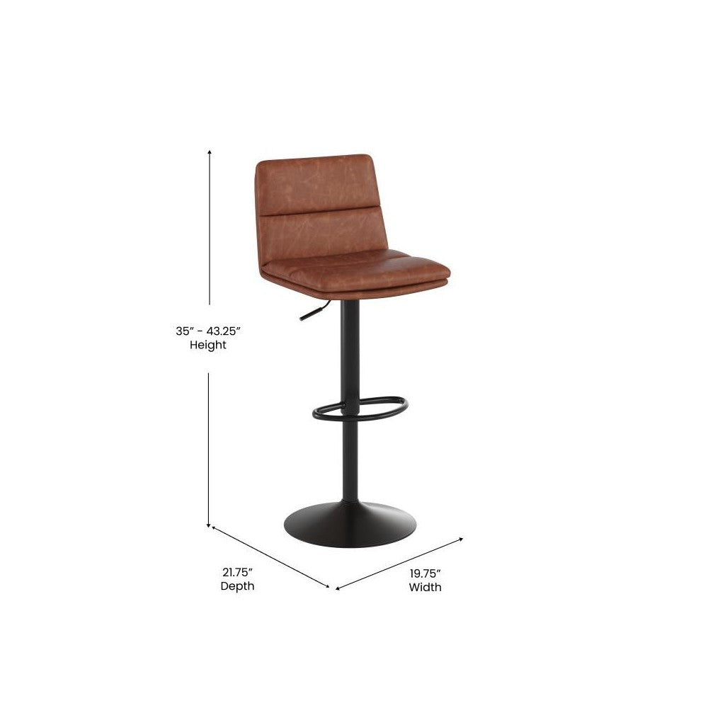 2PK Cognac Adjustable Stools