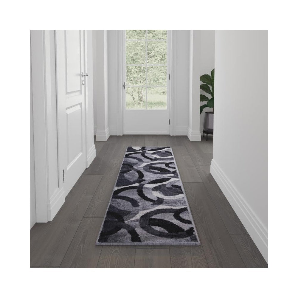 2x7 Black/Gray Area Rug