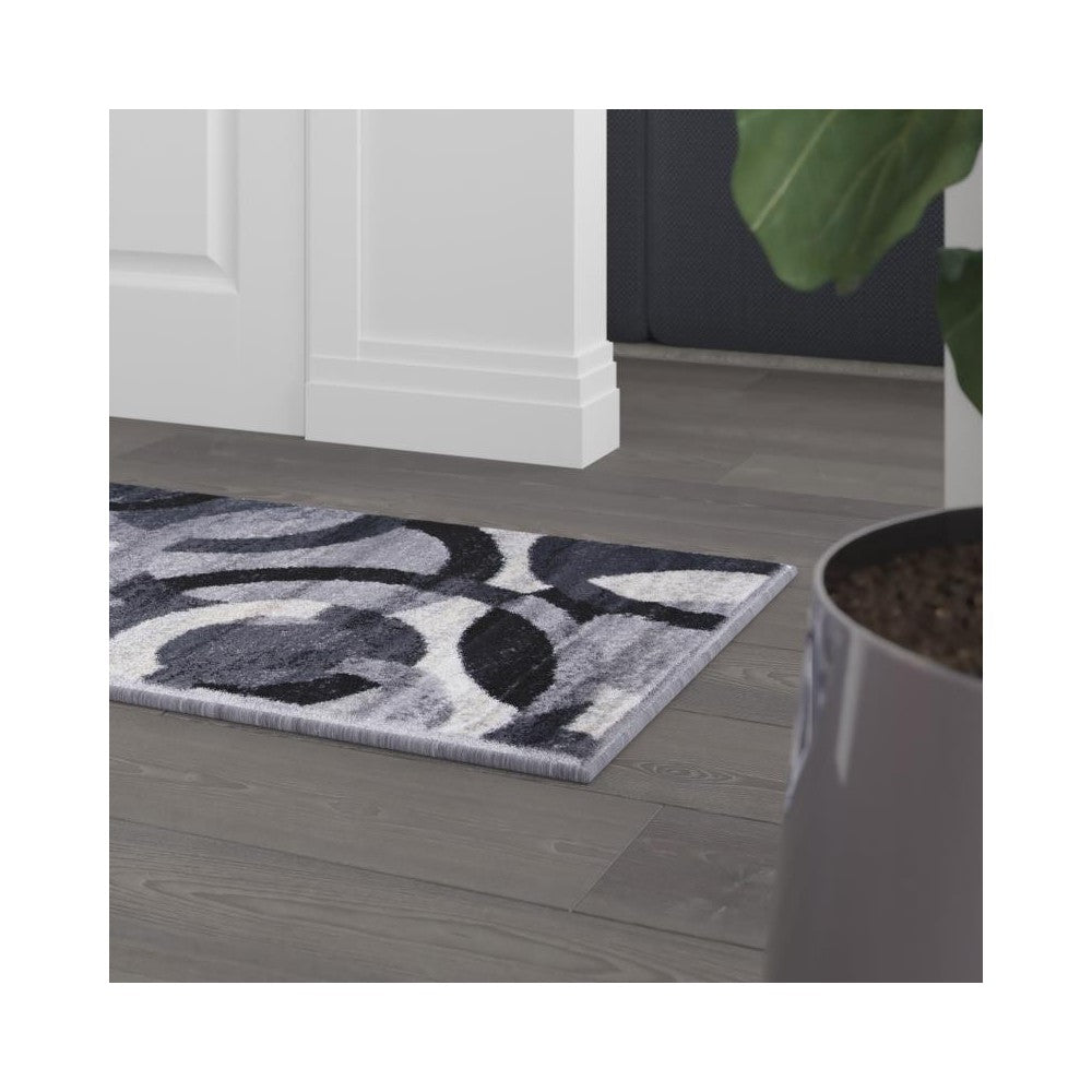 2x7 Black/Gray Area Rug