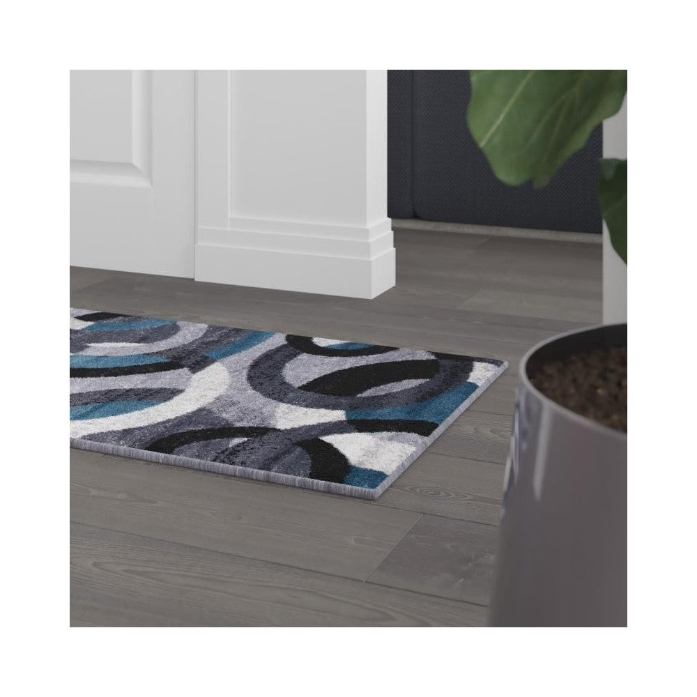 2x7 Blue/Gray Area Rug