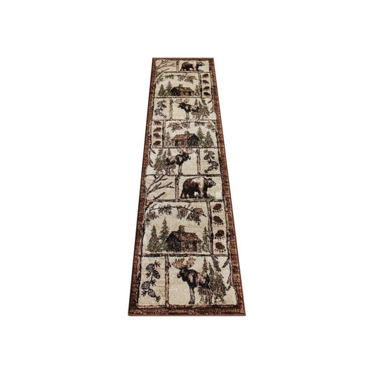 2x7 Brown Wildlife Area Rug