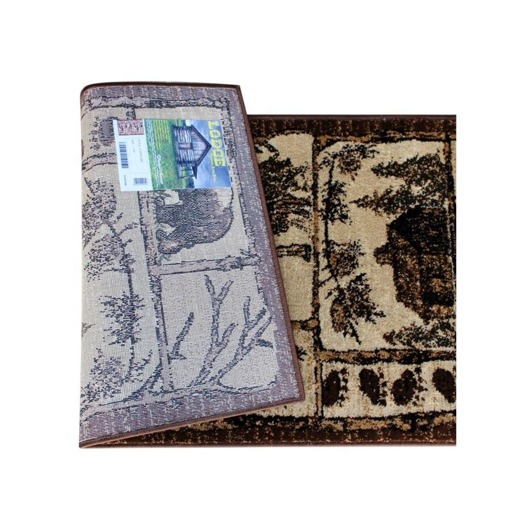 2x7 Brown Wildlife Area Rug