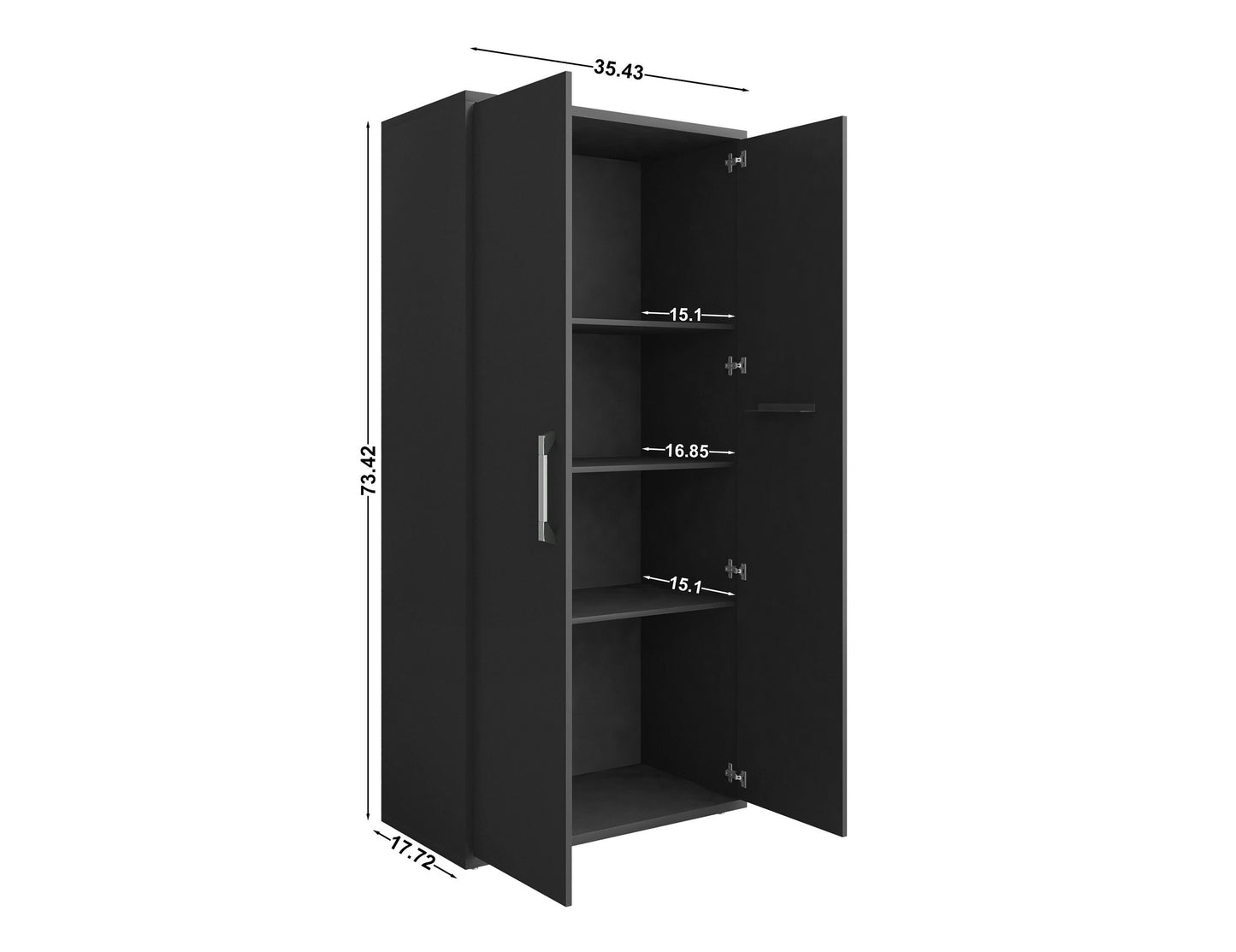 Eiffel Storage Cabinet in Matte Black (Set of 3)