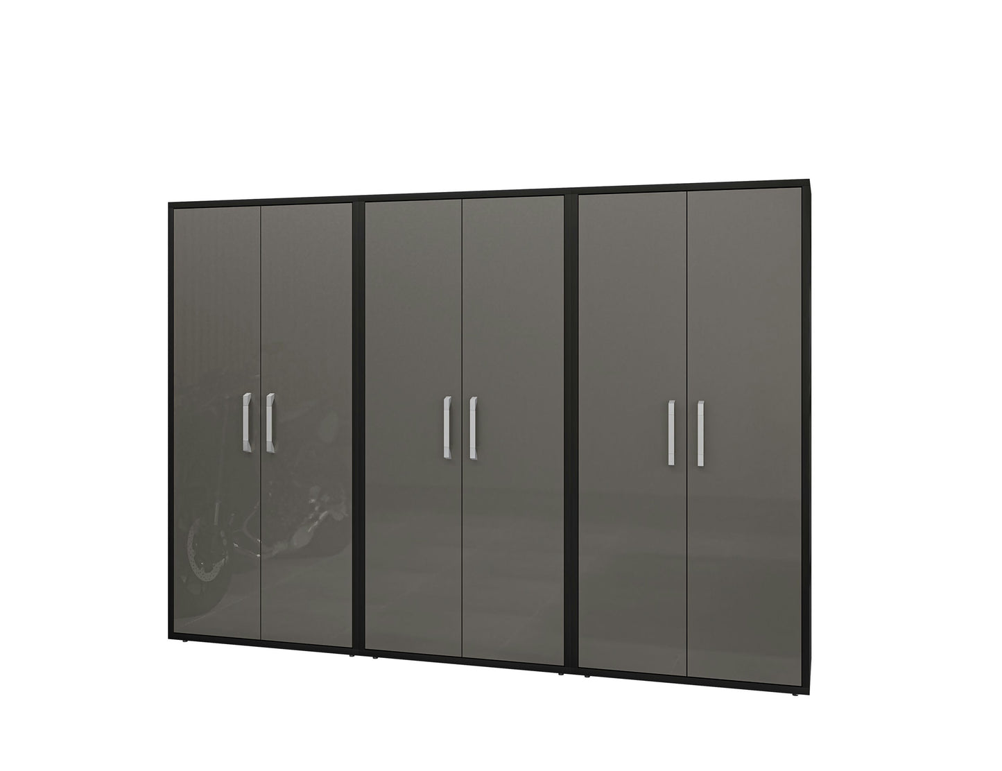 Eiffel Storage Cabinet in Matte Black and Grey (Set of 3)