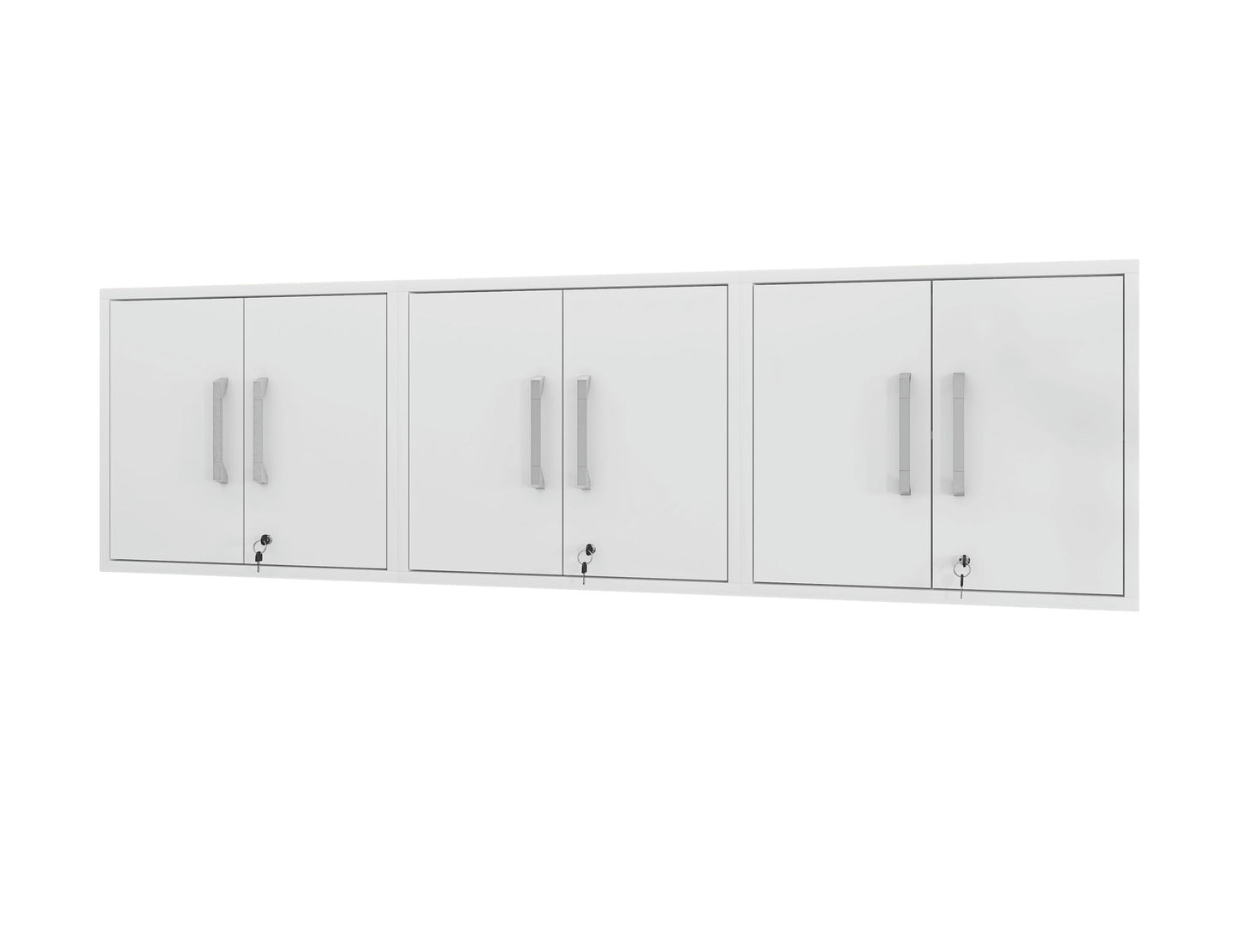 Eiffel Floating Garage Cabinet in White (Set of 3)