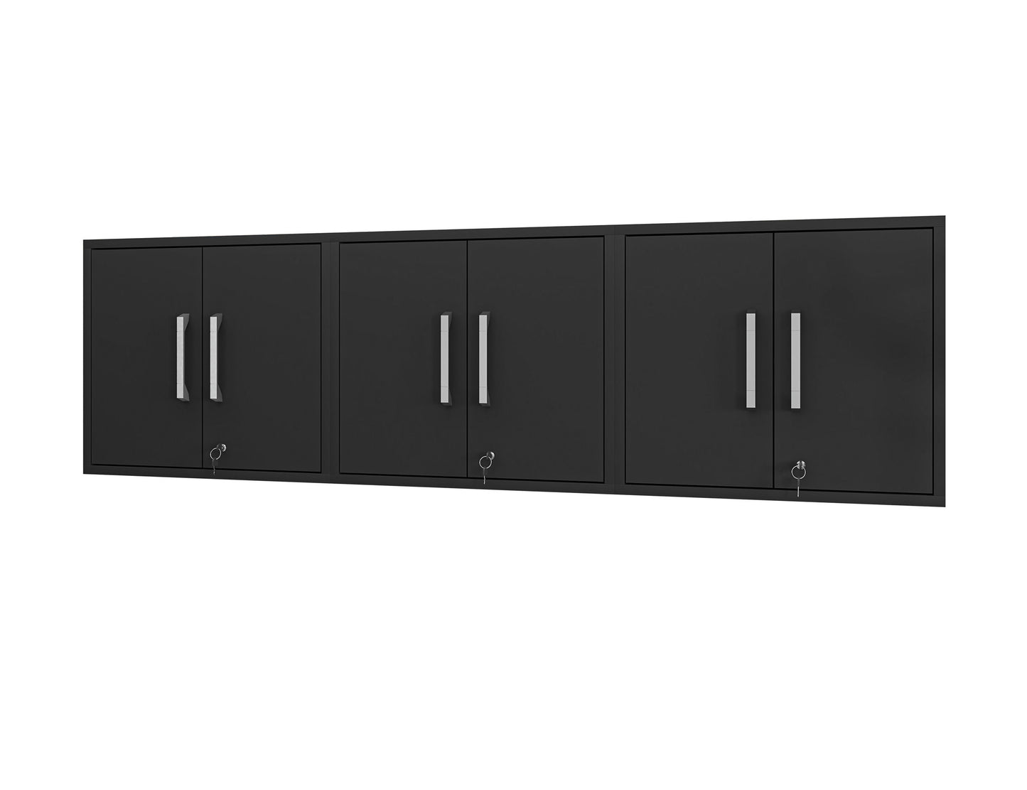 Eiffel Floating Garage Cabinet in Matte Black (Set of 3)