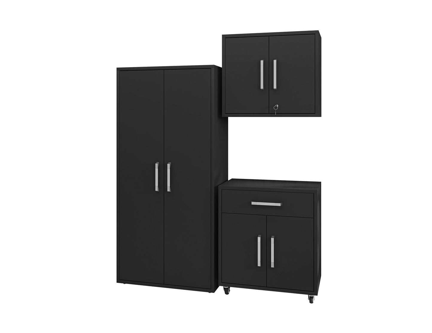 Eiffel 3-Piece Storage Garage Set in Matte Black