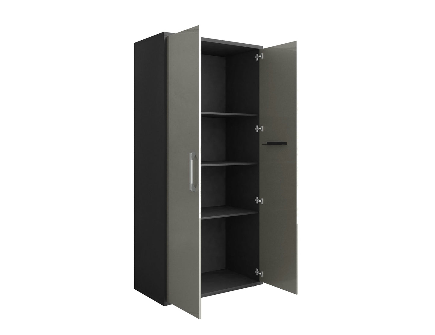 Eiffel 3-Piece Storage Garage Set in Matte Black and Grey