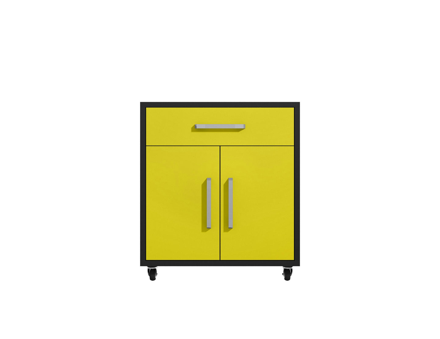 Eiffel Garage Work Station Set of 3 in Matte Black and Yellow