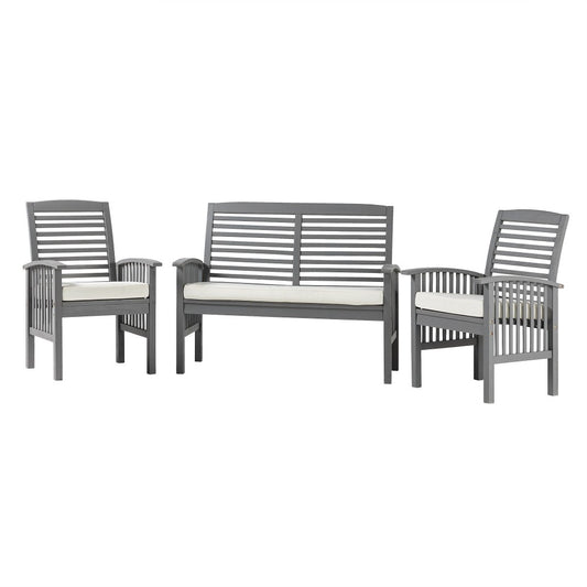3-Piece Acacia Patio Chat Set - Gray Wash
