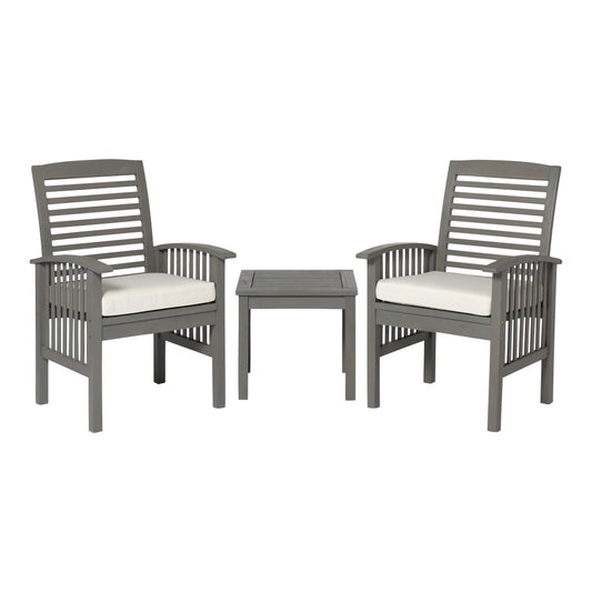 3-Piece Classic Outdoor Patio Chat Set - Gray Wash, OWC3CGGW