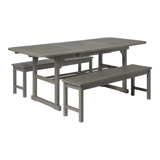 3-Piece Classic Outdoor Patio Dining Set - Gray Wash