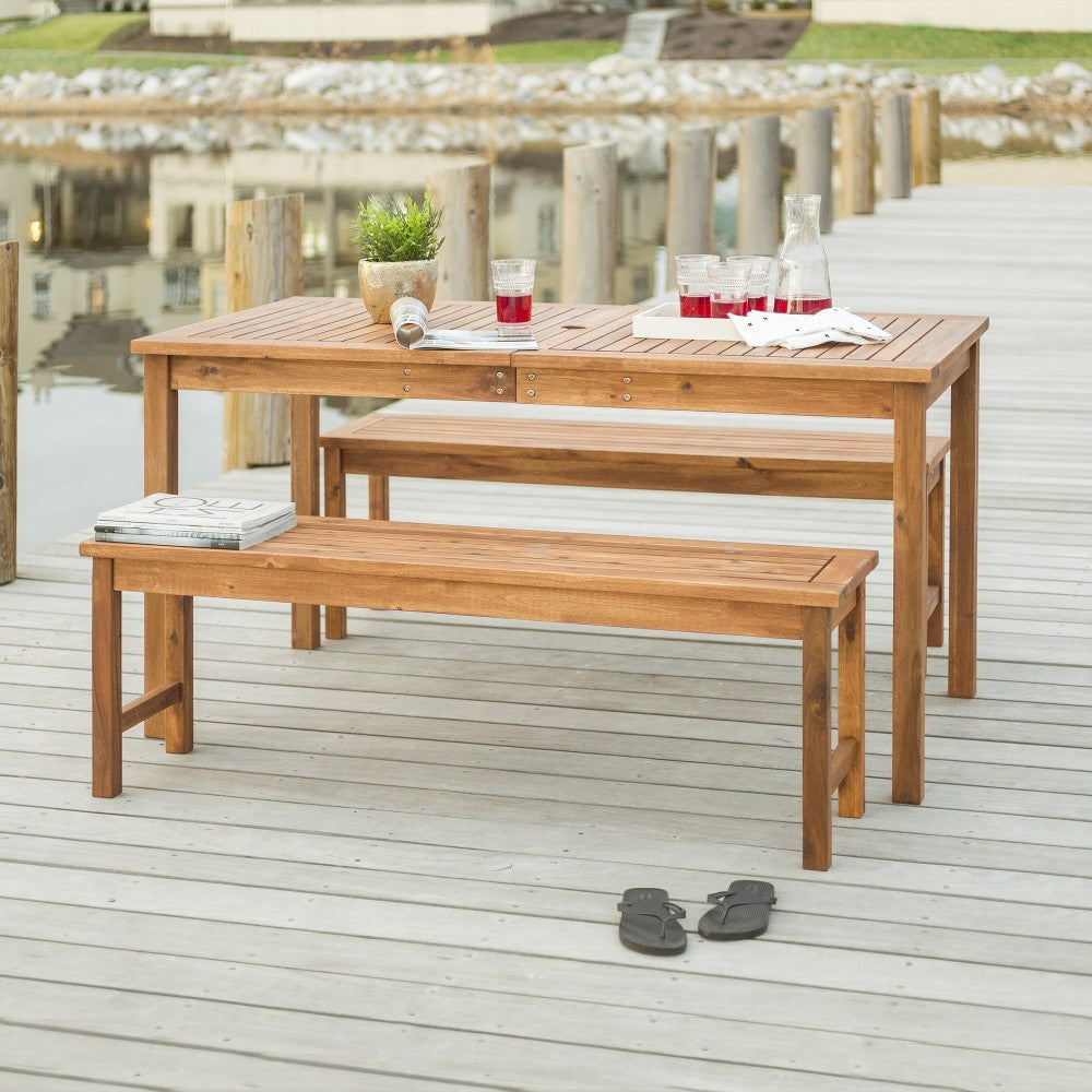 3-Piece Modern Patio Dining Set - Brown