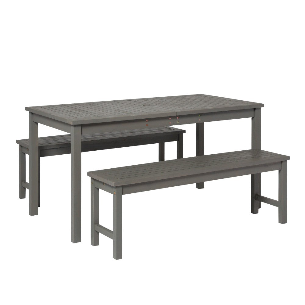 3-Piece Simple Outdoor Patio Dining Set - Gray Wash