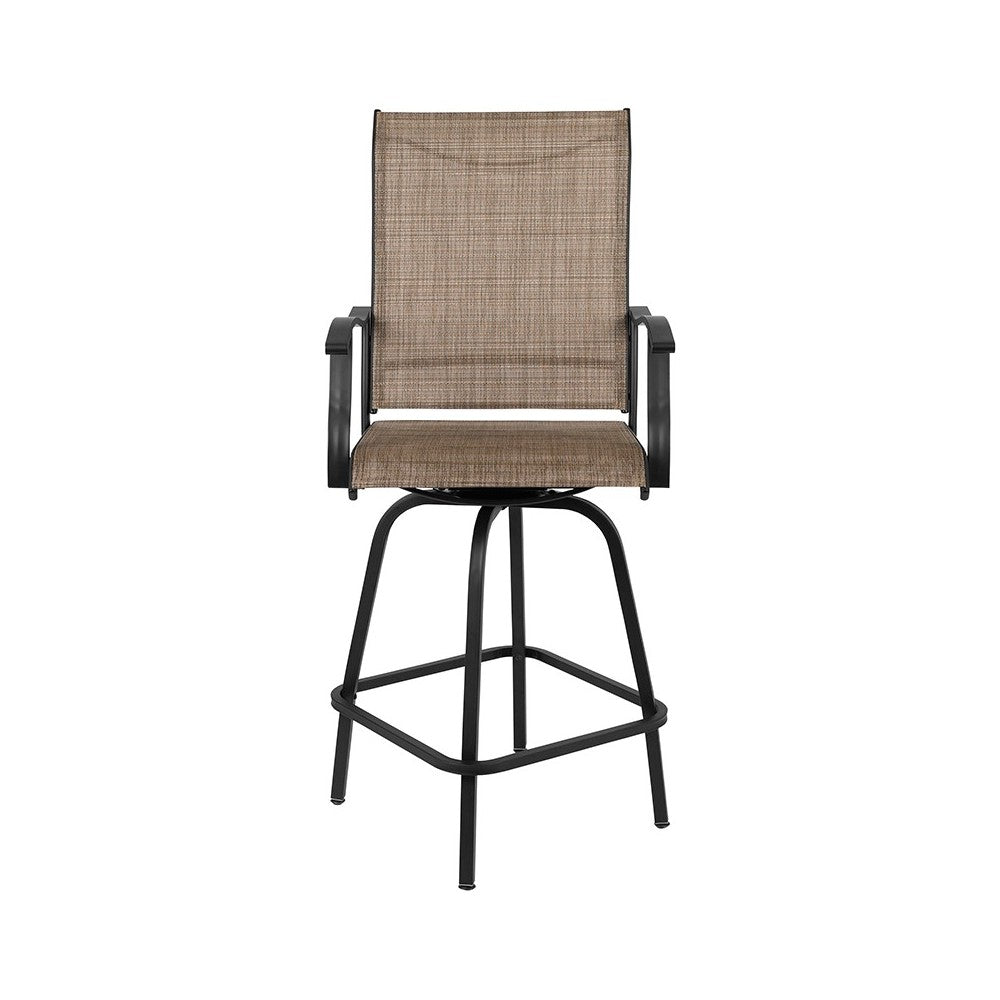 30" All-Weather Patio Swivel Outdoor Stools, Brown, Set of 2