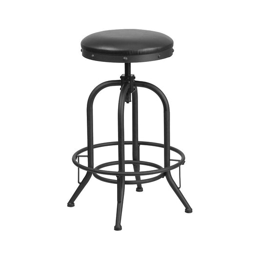 30'' Barstool with Swivel Lift Black LeatherSoft Seat