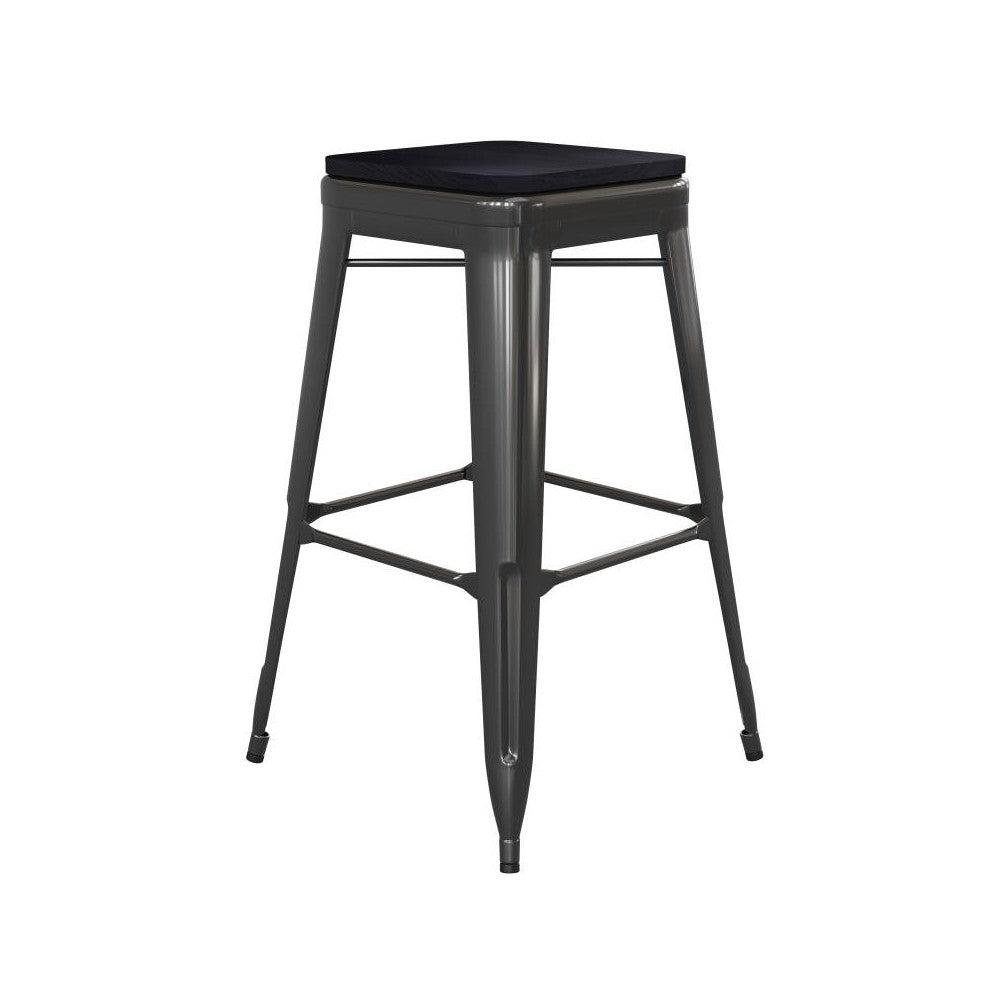 30" Black Stool-30" Black Seat