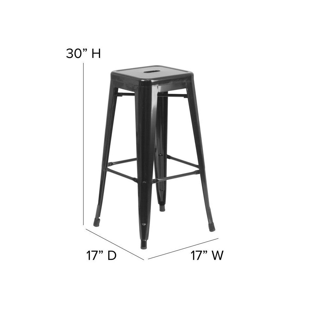 30" Black Stool-30" Black Seat