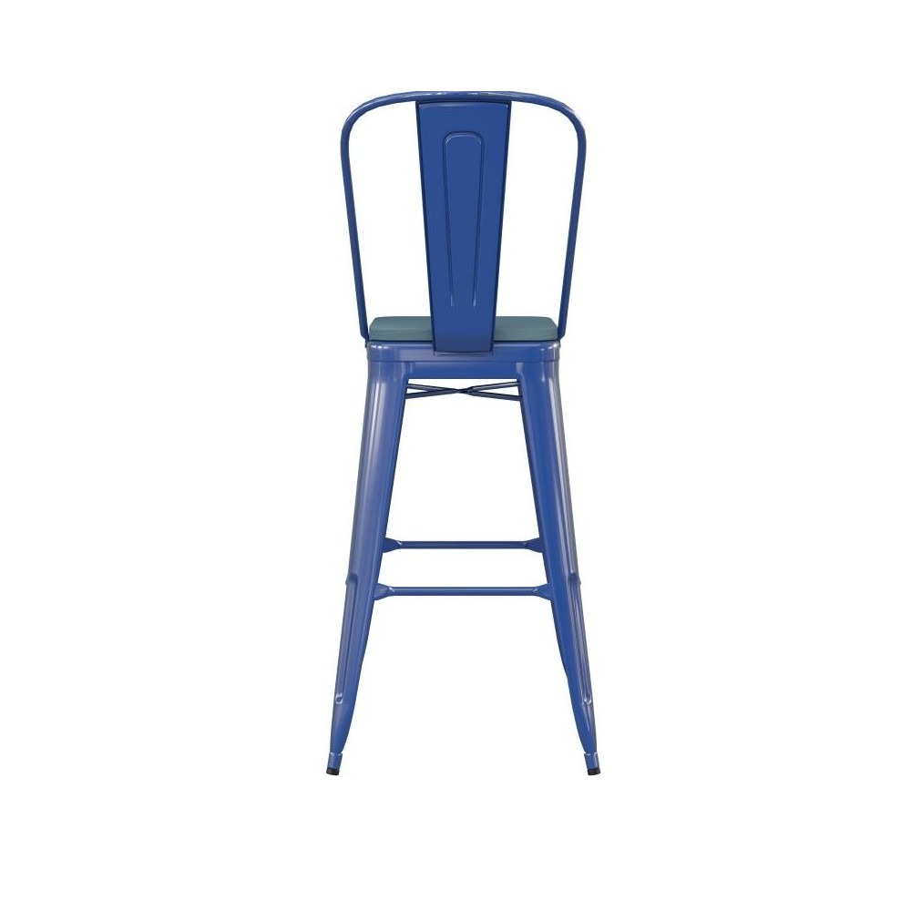 30" Blue Stool-Teal Seat