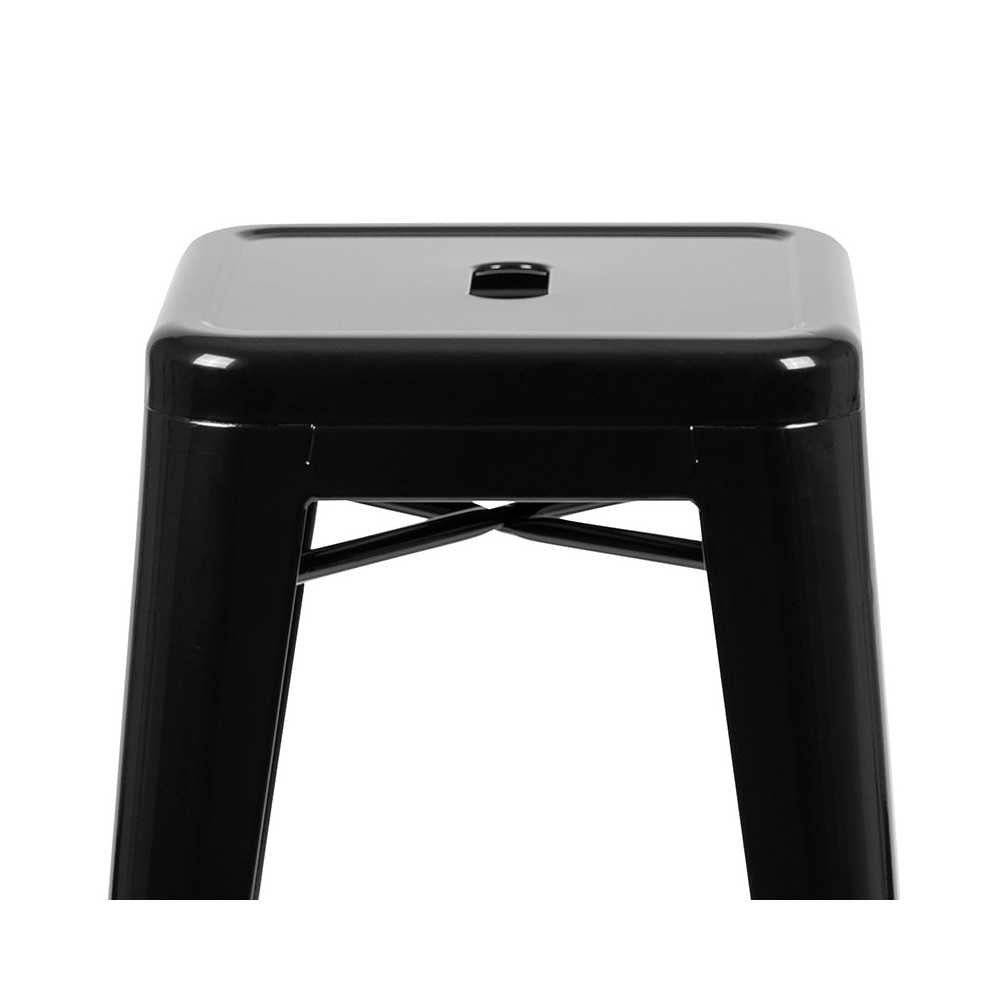 30" High Metal Indoor Bar Stool in Black - Stackable Set of 4