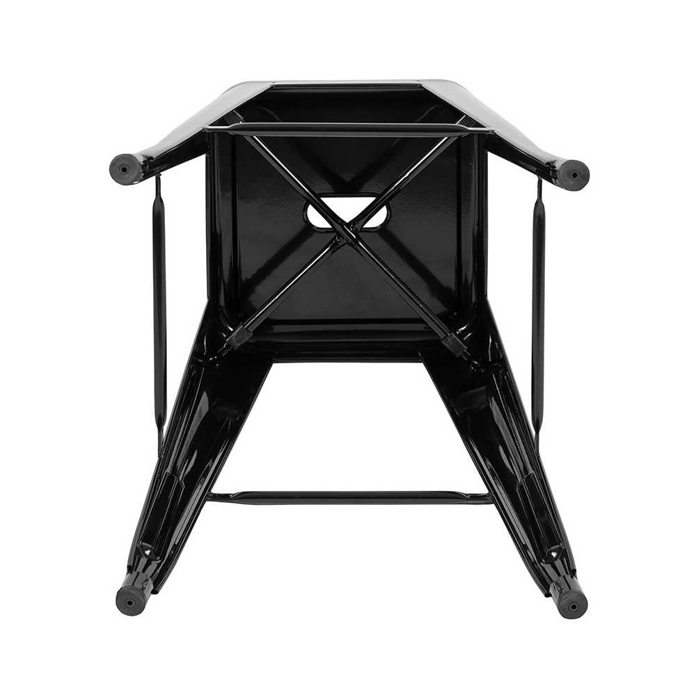 30" High Metal Indoor Bar Stool in Black - Stackable Set of 4