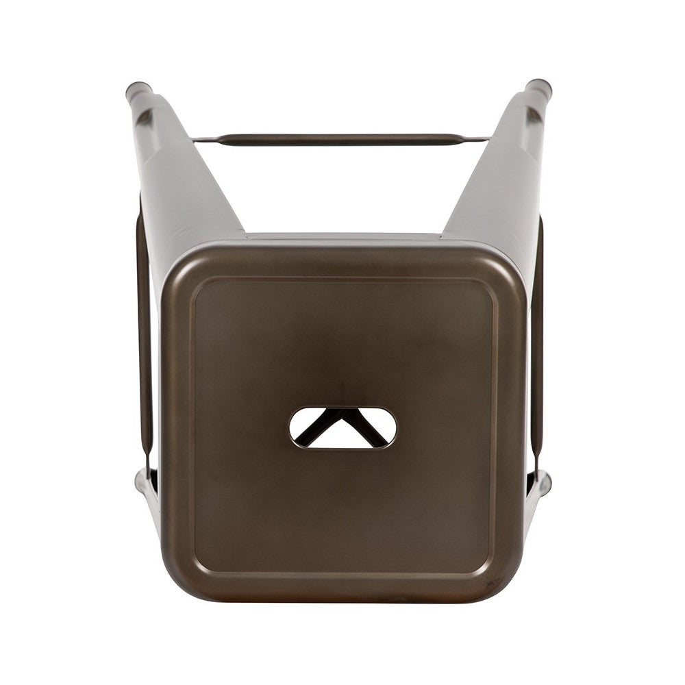 30" High Metal Indoor Bar Stool in Gun Metal Gray - Stackable Set of 4