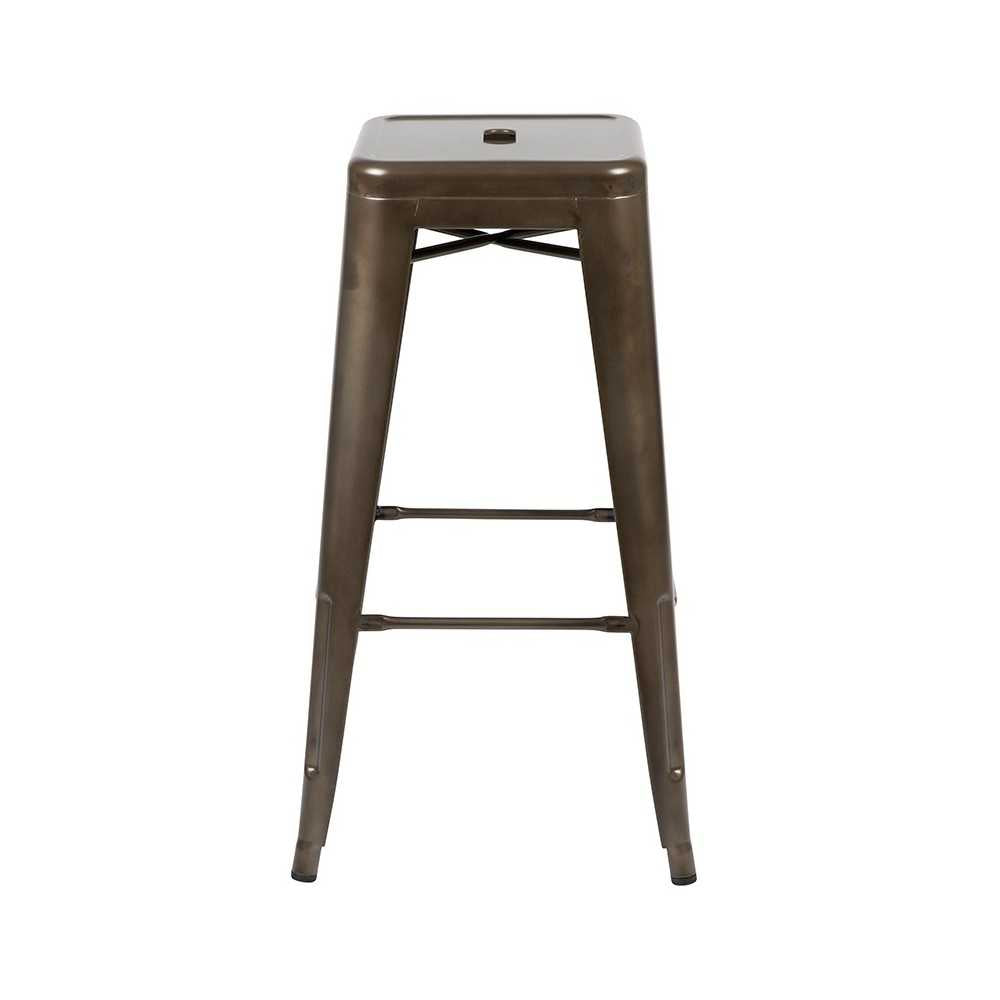 30" High Metal Indoor Bar Stool in Gun Metal Gray - Stackable Set of 4