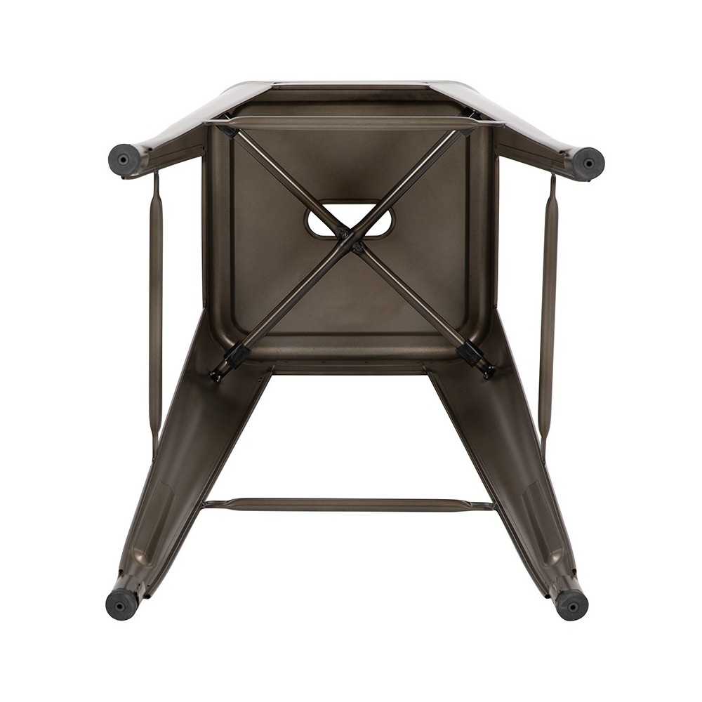 30" High Metal Indoor Bar Stool in Gun Metal Gray - Stackable Set of 4