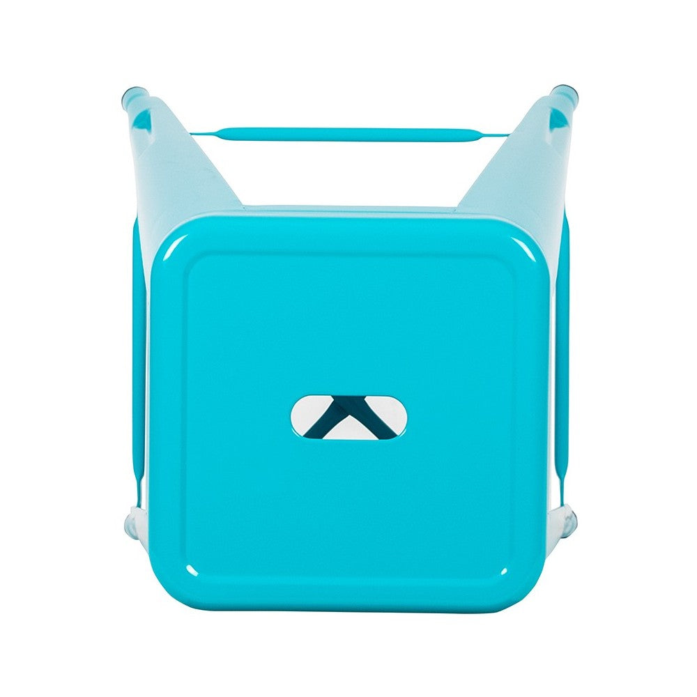 30" High Metal Indoor Bar Stool in Teal - Stackable Set of 4