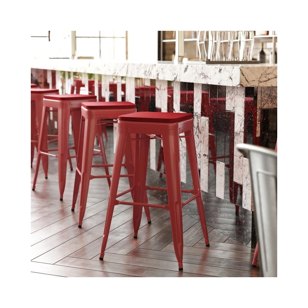 30" Red Stool-Red Seat